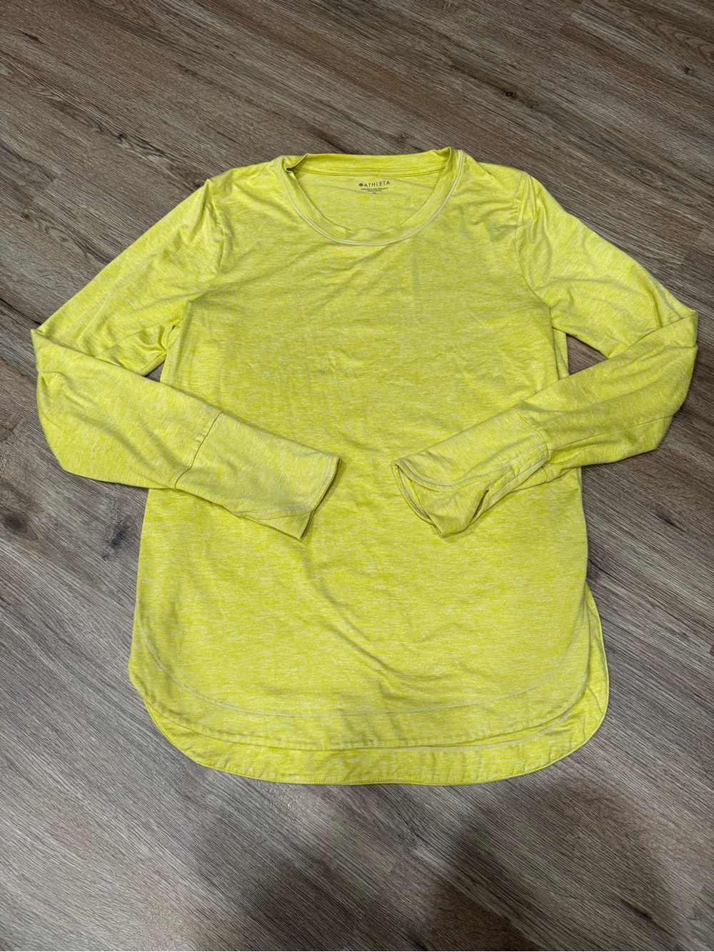 Athleta Uptempo Neon Yellow Long-Sleeve Top